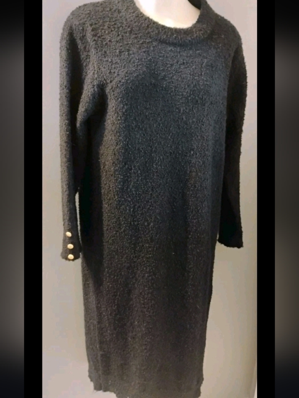 NWT $288  Size Small Tuckernuck Black Boucle Knit Nelle Sweater Dress Midi